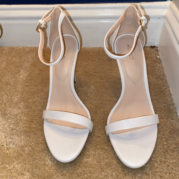 White ALDO open toe heels - Picture 2 of 4